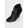 Ankle boots with pony skin wedges