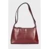 Burgundy bag with double strap