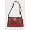 Burgundy bag with double strap