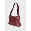 Burgundy bag with double strap