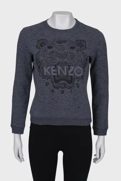 Gray sweatshirt with brand logo