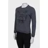 Gray sweatshirt with brand logo