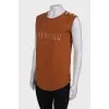 Brown T-shirt with brand logo