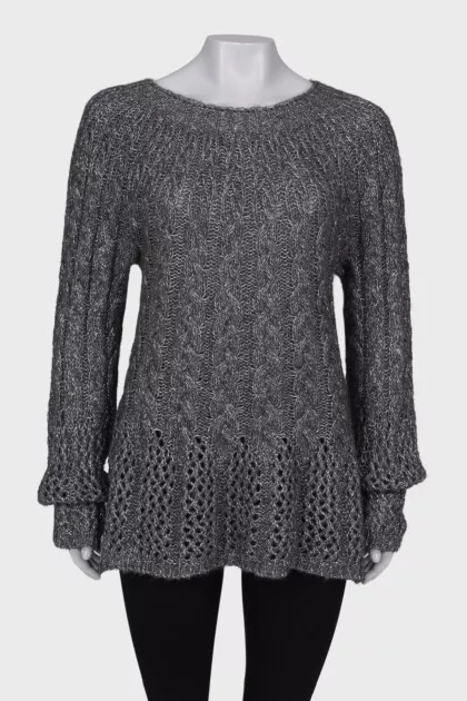 Silver knitted sweater with tag