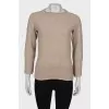 Beige short sleeve sweater