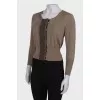 Cardigan with wooden beads