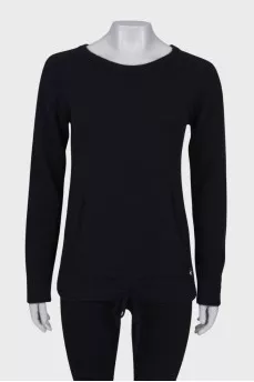 Black hoodie with front pocket