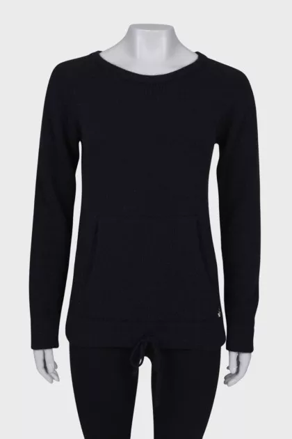 Black hoodie with front pocket