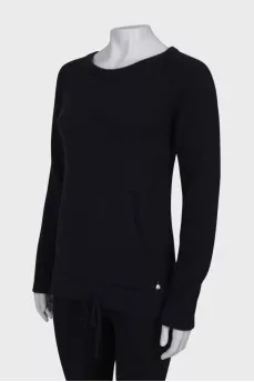Black hoodie with front pocket