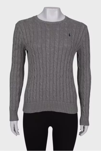Knitted gray sweater