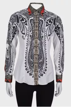 Shirt with button-down print