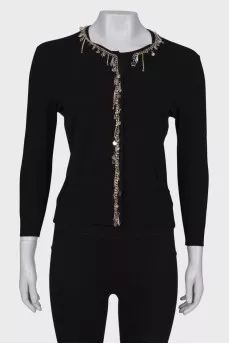 Cardigan with chain and decor