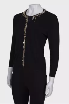Cardigan with chain and decor