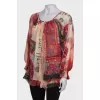 Printed silk blouse