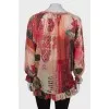 Printed silk blouse