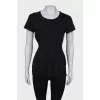 Black T-shirt with belt