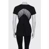 Black T-shirt with belt