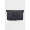 Butterfly leather clutch