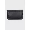 Butterfly leather clutch