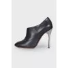 Silver heel ankle boots
