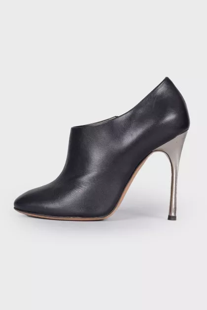 Silver heel ankle boots