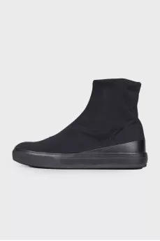Textile flat boots