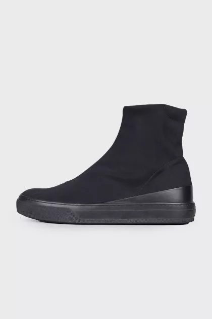 Textile flat boots