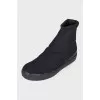 Textile flat boots