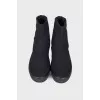 Textile flat boots