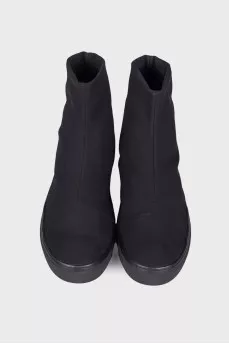 Textile flat boots