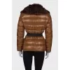 Down jacket with fur on the collar