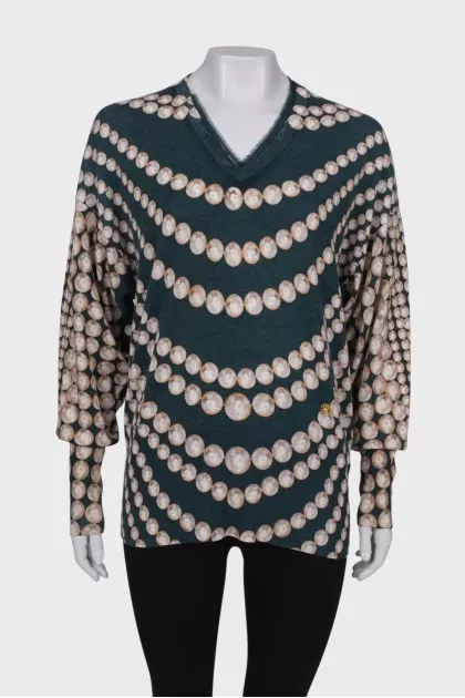 Printed cashmere longsleeve