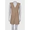 V-neck leather dress