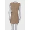 V-neck leather dress