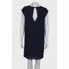 Dark blue dress with a slit on chest