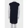 Dark blue dress with a slit on chest
