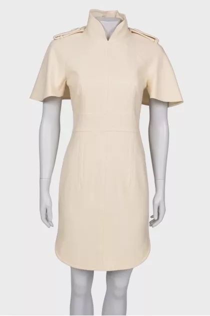 White dress with cape sleeves