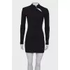 Black dress with a slit on chest