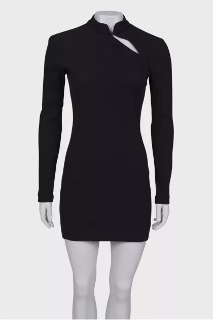 Black dress with a slit on chest