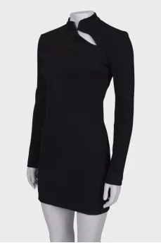 Black dress with a slit on chest