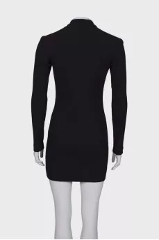 Black dress with a slit on chest