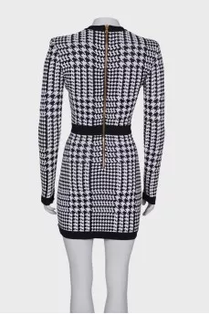 Dress with houndstooth print