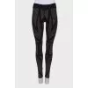 Leggings with metallic rhinestones