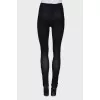 Tights with knitted inserts, with a tag