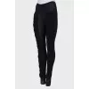 Tights with knitted inserts, with a tag