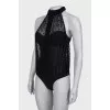 Polka dot translucent bodysuit