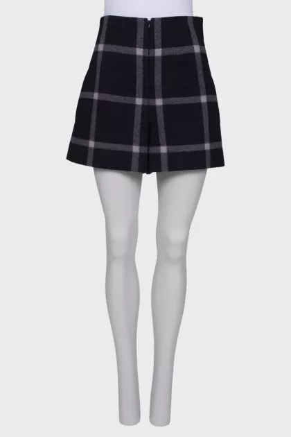 Navy check shorts
