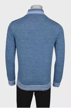 Men's long sleeve cashmere polo