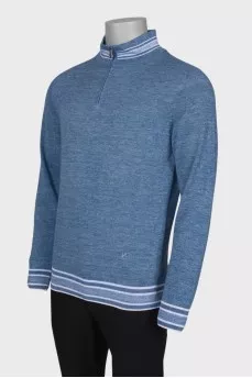 Men's long sleeve cashmere polo