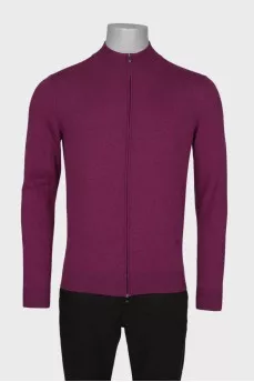 Men's purple zip-up sweater